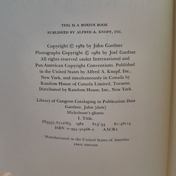 John GARDNER / Mickelsson's Ghosts 1st Edition 1982 - Picture 4 of 6